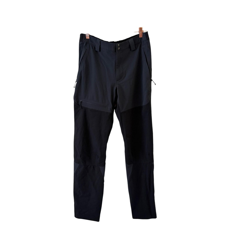 Rab Torque Mountain Pants Mens 30/31 Black Softshell Hiking Climbing Zip Stretch